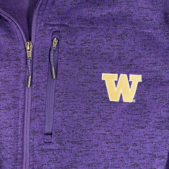 Champion University of Washington Huskies Full Zip Jacket Men’s XL Purple Fleece - Picture 3 of 6